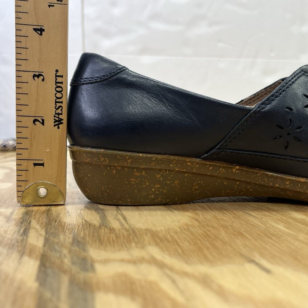 Clarks Shoes Womens Everlay Dairyn Slip On Loafers Size 7M Blue Leather Wedge - Picture 9 of 12